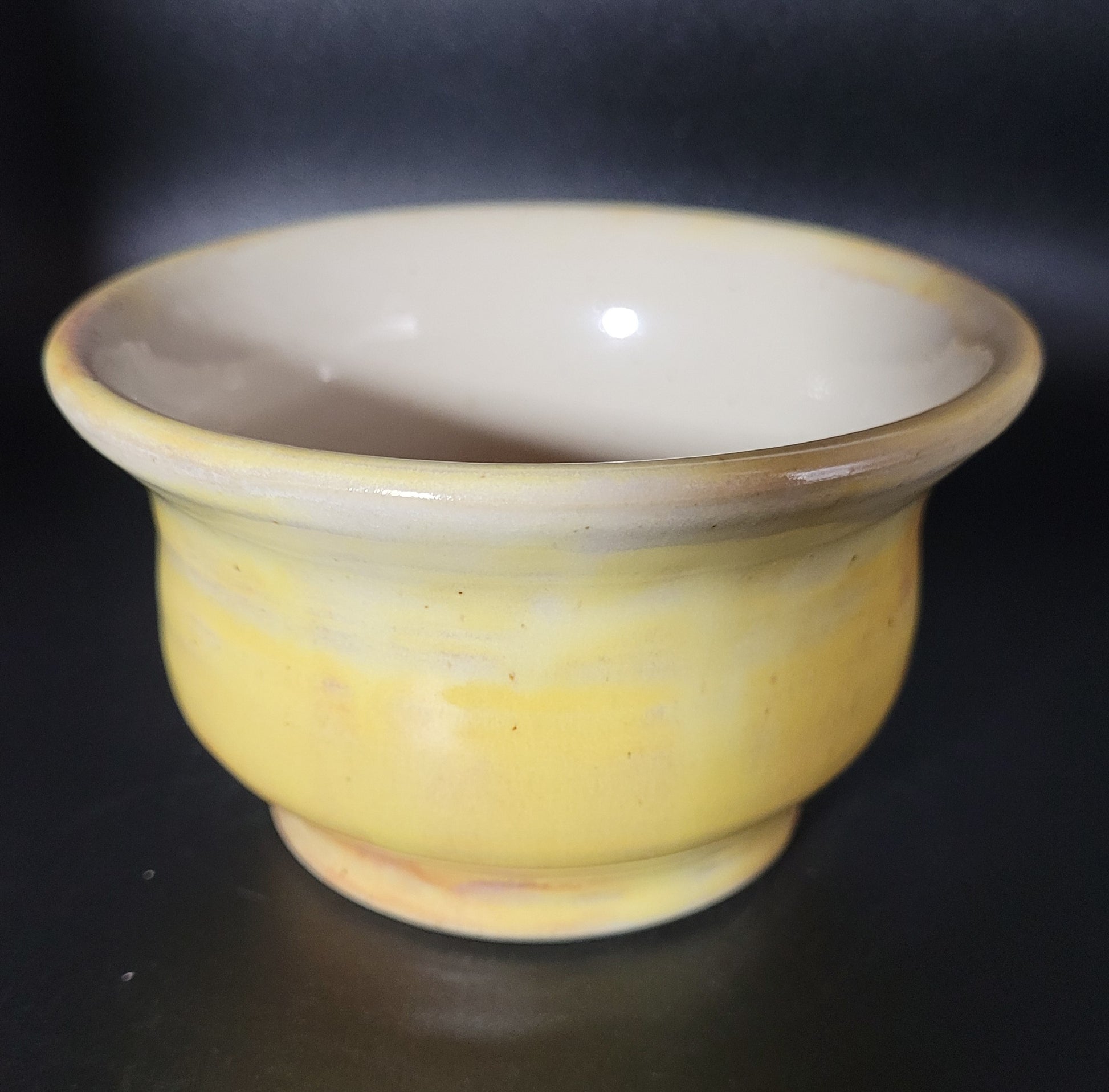 Pot Décoration Intérieur - Grès émaillé beige doré orangé vue de face